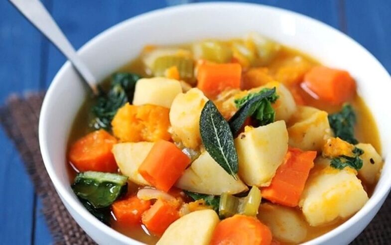 Vegetable stew with pancreatitis