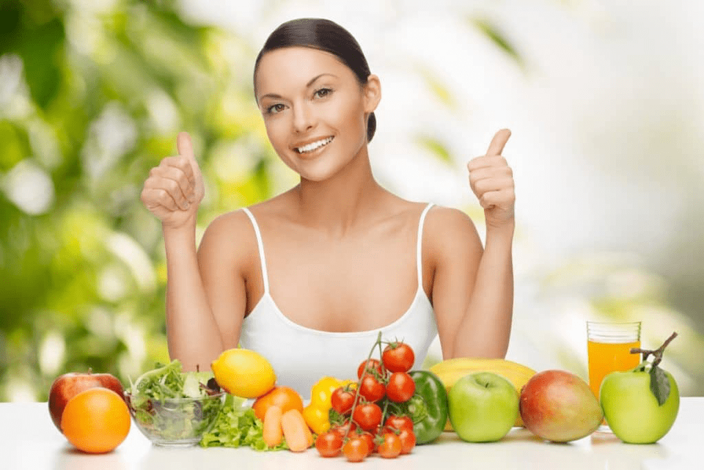 Fruits and vegetables on a diet