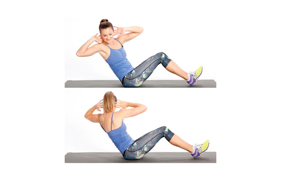 With a twist against excess weight, lift the body on the sides