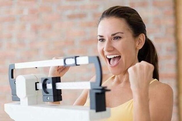 Weight loss in a woman in a week