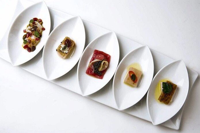 small portions of dishes on Japanese diet